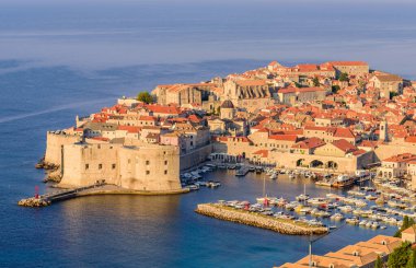 Hırvatistan 'ın eski Dubrovnik kentinin hava manzarası