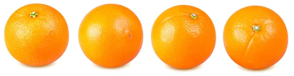 Frutos Naranja Aislados Colección Naranjas Enteras Aisladas Sobre Fondo Blanco — Foto de Stock