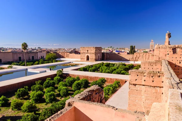 Μαρακές Μαρόκο Δεκεμβρίου 2018 Αξιοθέατα Του Μαρόκου Badi Palace Στο — Φωτογραφία Αρχείου