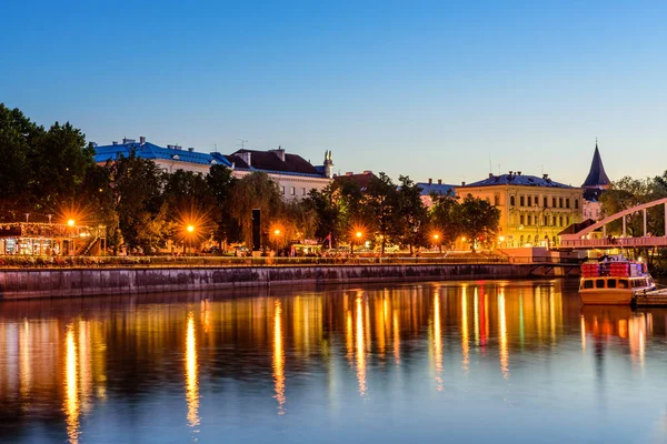 Tartu Estland Juni 2018 Tartu Stadslandskap Natten Den Historiska Stadskärnan — Stockfoto