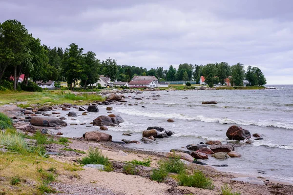 Festői Balti Tengeri Partvidék Sziklákkal Kasmu Falu Lahemaa Nemzeti Park — Stock Fotó