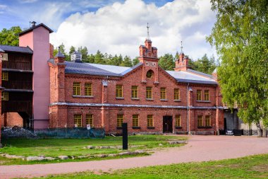 Werla, Finlandiya - 7 Eylül 2019: Werla kasabasındaki fabrika müzesi, popüler bir turizm merkezi. Werla bir UNESCO Dünya Mirası sahası