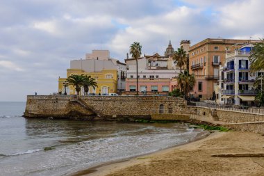 Sitges 'in eski şehri Katalonya, İspanya