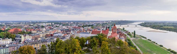 Sightseeing Poland Cityscape Grudziadz Wide Panoramic View City Wisla River — Stock Photo, Image
