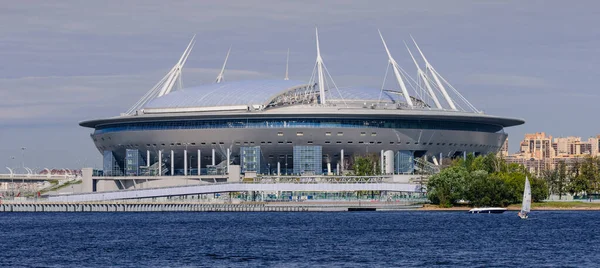 Sankt Petersburg Russland August 2018 Gazprom Arena Ist Ein Modernes — Stockfoto