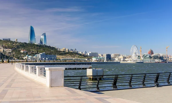 Baku Azerbaigian Febbraio 2017 Lungomare Del Mar Caspio Nel Centro — Foto Stock