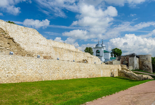Ancient Russian fortress in Old Izborsk, Russia