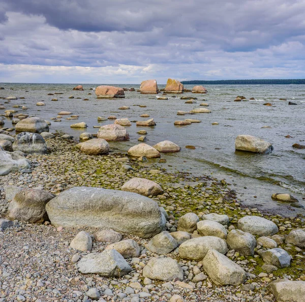 Schilderachtige Oostzeekust Met Rotsblokken Kasmu Dorp Nationaal Park Lahemaa Estland — Stockfoto