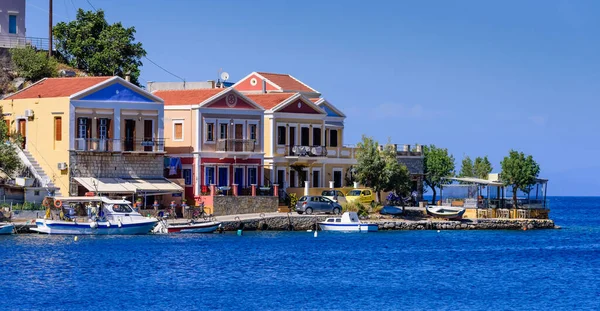 Острів Симі Острови Додеканес Греція Травня 2016 Бачення Греції Cityscape — стокове фото