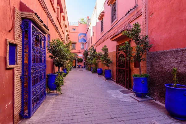 Visita Del Marocco Strada Tradizionale Marrakech Medina Centro Storico — Foto Stock