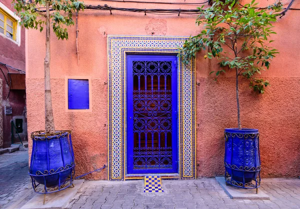 Visita Del Marocco Strada Tradizionale Marrakech Medina Centro Storico — Foto Stock