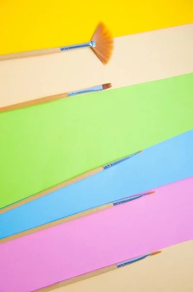 Pinsel Für Die Bildende Kunst Modedesign Von Pastellfarbenen Abstrakten Hintergrund — Stockfoto