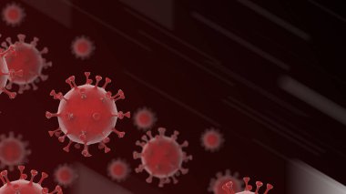Coronavirus kan hücreleri mikroskop altında 3D virüs 2019-nCoV soyut arkaplan salgını salgın korumasını durdurur COVID-19