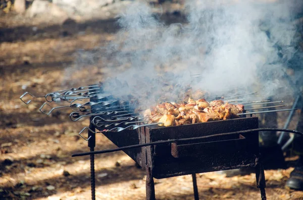 Cuisson Viande Sur Gril — Photo