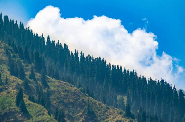 雲と青空が広がる山の風景 — ストック写真