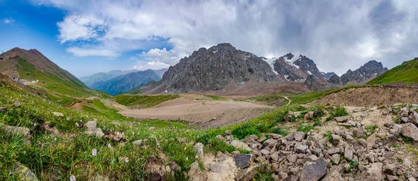 mountain landscape with the mountains and the clouds