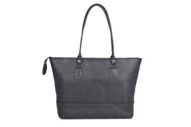 Beyaz arka planda deri çanta.