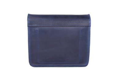 Beyaz arka planda deri çanta.