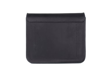 Beyaz arka planda deri çanta.