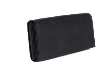 Beyaz arka planda deri cüzdan