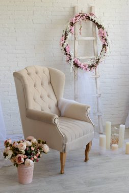 Lüks Oda ayarı sandalye ve mum