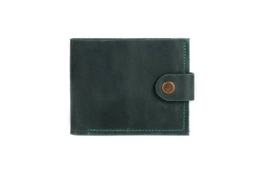 İzole beyaz bir arka plan üzerinde deri cüzdan