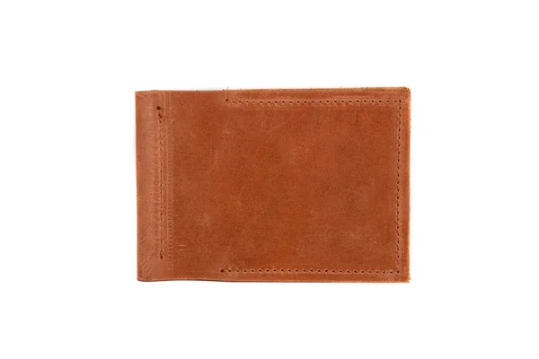 Leather Wallet White Background Isolated — Stock Photo, Image