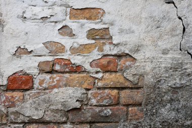 Tuğla doku çizikler ve çatlaklar ile