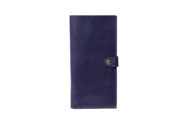 İzole beyaz bir arka plan üzerinde deri cüzdan