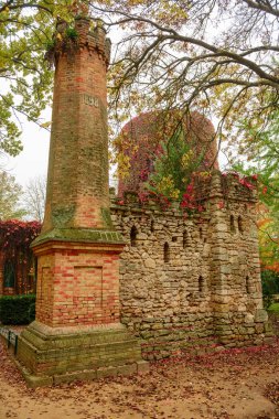 Eski evin duvarı güzel bir kırmızı bitkiyle büyüdü..
