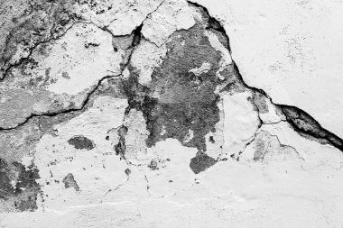 Çatlakları ve çizikleri olan beton bir duvarın dokusu arka plan olarak kullanılabilir.