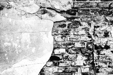 Çatlakları ve çizikleri olan tuğla duvar dokusu arka plan olarak kullanılabilir.
