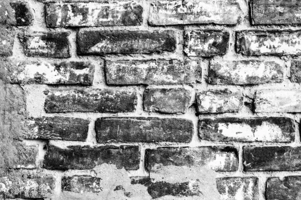 Texture d'un mur de briques avec des fissures et des rayures qui peuvent être utilisées comme fond — Photo