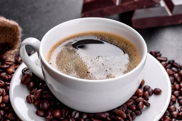 Una Tazza Caffè Fresco Profumato Mattina Inizio Allegro Della Giornata — Foto Stock