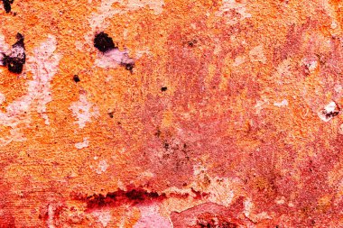 Doku, duvar, beton, arka plan olarak kullanılabilir. Çizik ve çatlaklarla dolu bir duvar parçası.