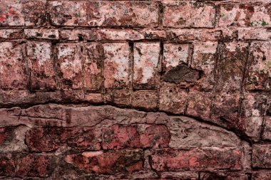 Doku, tuğla, duvar, arka plan olarak kullanılabilir. Çizik ve çatlaklarla tuğla dokusu