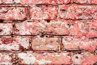 Doku, tuğla, duvar, arka plan olarak kullanılabilir. Çizik ve çatlaklarla tuğla dokusu