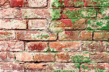 Doku, tuğla, duvar, arka plan olarak kullanılabilir. Çizik ve çatlaklarla tuğla dokusu