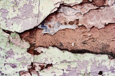 Doku, duvar, beton, arka plan olarak kullanılabilir. Çizik ve çatlaklarla dolu bir duvar parçası.