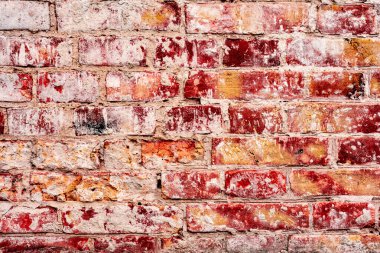 Doku, tuğla, duvar, arka plan olarak kullanılabilir. Çizik ve çatlaklarla tuğla dokusu