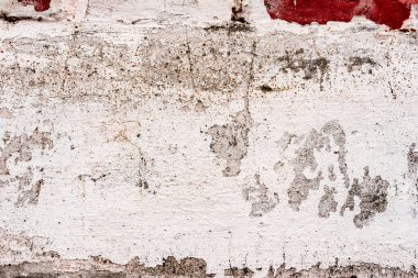 Doku, duvar, beton, arka plan olarak kullanılabilir. Çizik ve çatlaklarla dolu bir duvar parçası.