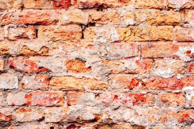 Doku, tuğla, duvar, arka plan olarak kullanılabilir. Çizik ve çatlaklarla tuğla dokusu