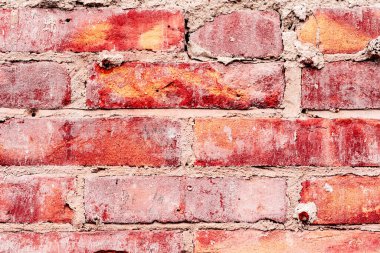 Doku, tuğla, duvar, arka plan olarak kullanılabilir. Çizik ve çatlaklarla tuğla dokusu