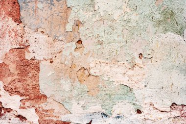 Doku, duvar, beton, arka plan olarak kullanılabilir. Çizik ve çatlaklarla dolu bir duvar parçası.