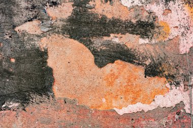 Doku, duvar, beton, arka plan olarak kullanılabilir. Çizik ve çatlaklarla dolu bir duvar parçası.