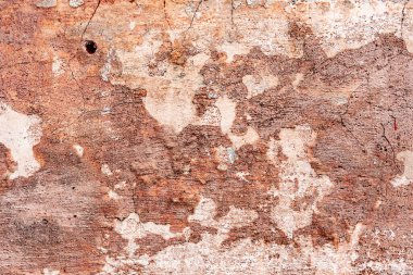 Doku, duvar, beton, arka plan olarak kullanılabilir. Çizik ve çatlaklarla dolu bir duvar parçası.