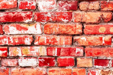 Doku, tuğla, duvar, arka plan olarak kullanılabilir. Çizik ve çatlaklarla tuğla dokusu