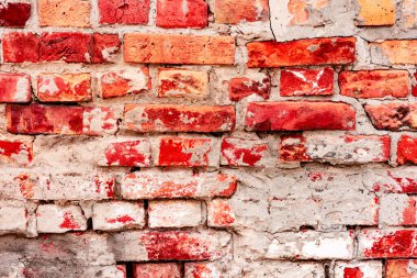 Doku, tuğla, duvar, arka plan olarak kullanılabilir. Çizik ve çatlaklarla tuğla dokusu