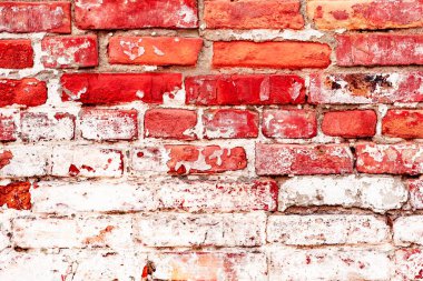 Doku, tuğla, duvar, arka plan olarak kullanılabilir. Çizik ve çatlaklarla tuğla dokusu