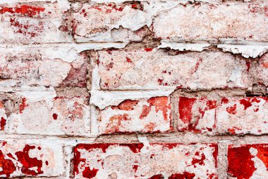 Doku, tuğla, duvar, arka plan olarak kullanılabilir. Çizik ve çatlaklarla tuğla dokusu